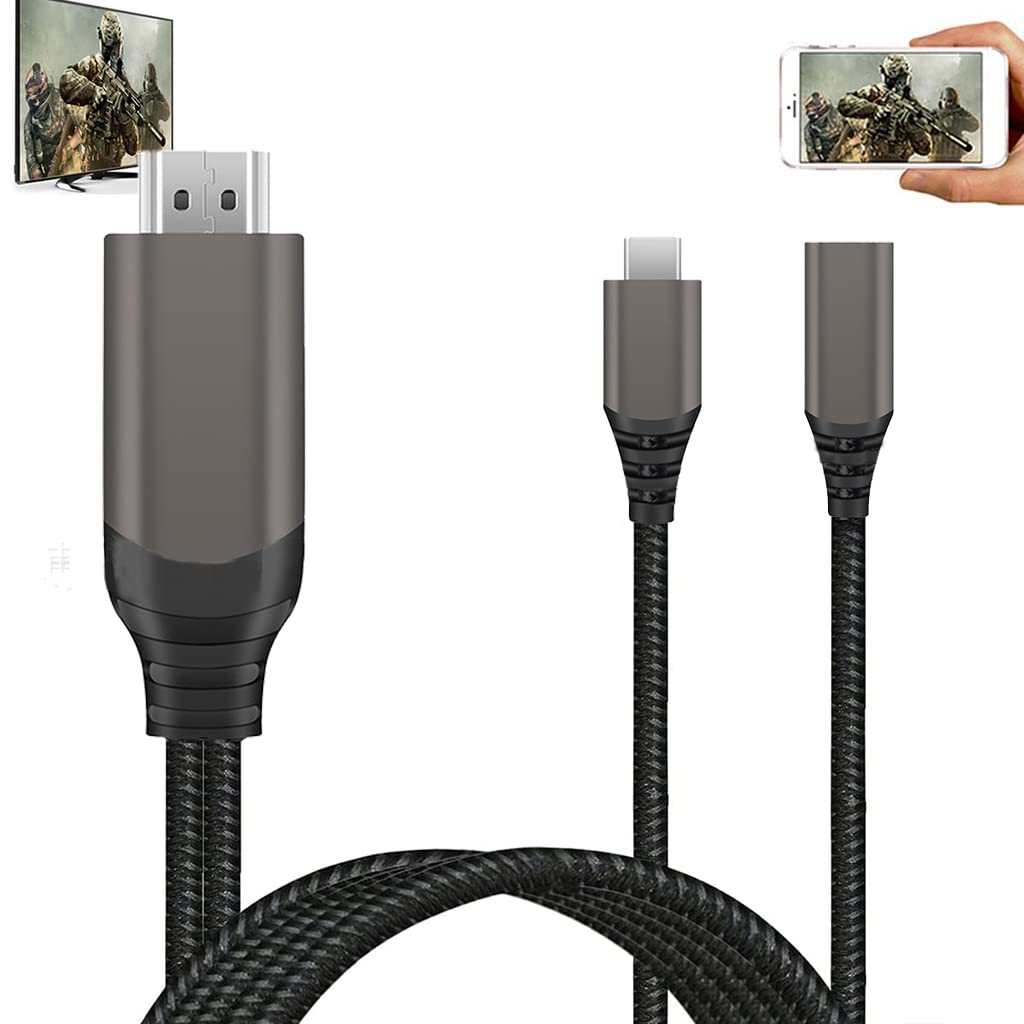 Verilux USB C to HDMI Cable 6 FT, USB C to HDMI Adapter 4K30Hz with USB C PD 60W Charging Port Compatible with MacBook Pro/Air,Samgsun S9/S9+/S8/S8+/S10,LG g5/LG g6/950,Switch,More USB C Devices Verilux USB C to HDMI Cable 6 FT, USB C to HDMI Adapter 4K30Hz with USB C PD 60W Charging Port Compatible with MacBook Pro/Air,Samgsun S9/S9+/S8/S8+/S10,LG g5/LG g6/950,Switch,More USB C Devices